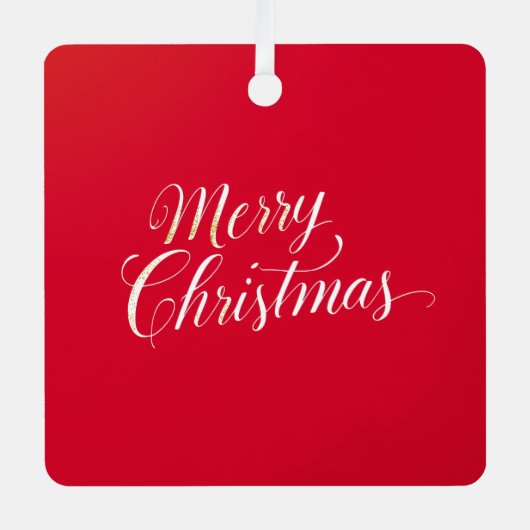 Happy New Year Merry Christmas Holiday Season メタルオーナメント (正面)