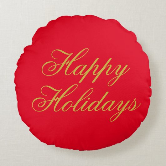 Happy New Year Merry Christmas Holiday Season ラウンドクッション (正面)