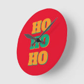 Happy New Year Merry Christmas Holiday Season HoHo ラウンド壁時計 (傾斜)