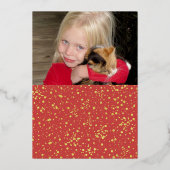 Happy New Year Merry Christmas Redグリッター 箔シーズンカード (裏面)