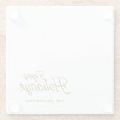 Happy New Year Merry Christmas Seasonal Family ガラスコースター (裏面)