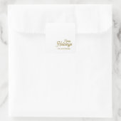 Happy New Year Merry Christmas Seasonal Family スクエアシール (バッグ)