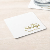 Happy New Year Merry Christmas Seasonal Family スクエアペーパーコースター (アングル)