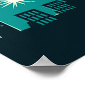 Happy New Year Mid-Century Modern Style ポスター (角)