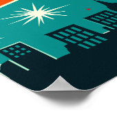 Happy New Year Mid-Century Modern Style ポスター (角)