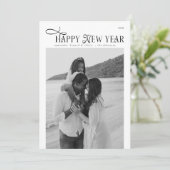 Happy New Year Modern Chic Family 4 Photos Collage シーズンカード (スタンド正面)