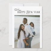 Happy New Year Modern Chic Family 4 Photos Collage シーズンカード (正面)