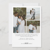 Happy New Year Modern Chic Family 4 Photos Collage シーズンカード (裏面)