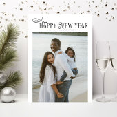Happy New Year Modern Chic Family 4 Photos Collage シーズンカード