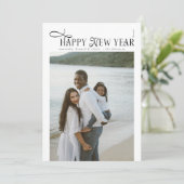 Happy New Year Modern Chic Family 4 Photos Collage シーズンカード (スタンド正面)