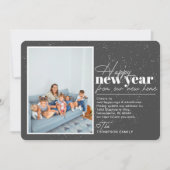 Happy New Year Moving Announcement Gray Photo シーズンカード (正面)