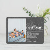 Happy New Year Moving Announcement Gray Photo シーズンカード (スタンド正面)