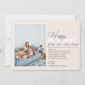 Happy New Year Moving Announcement Tan Photo シーズンカード (正面)