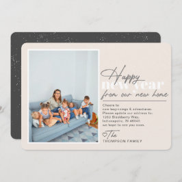 Happy New Year Moving Announcement Tan Photo シーズンカード