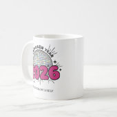 Happy New Year Mug Personalized Family Name custom コーヒーマグカップ (正面左)