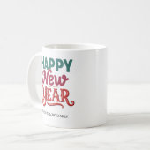 Happy New Year Mug Personalized Family Name custom コーヒーマグカップ (正面左)
