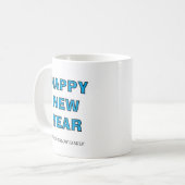 Happy New Year Mug Personalized Family Name custom コーヒーマグカップ (正面左)