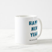 Happy New Year Mug Personalized Family Name custom コーヒーマグカップ (正面右)