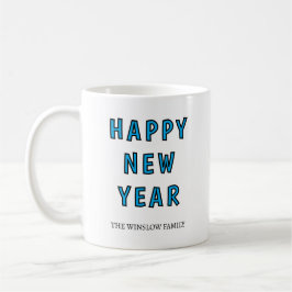 Happy New Year Mug Personalized Family Name custom コーヒーマグカップ