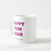 Happy New Year Mug Personalized Family Name custom コーヒーマグカップ (正面左)
