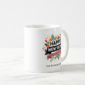 Happy New Year Mug Personalized Family Name custom コーヒーマグカップ (正面右)