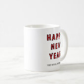 Happy New Year Mug Personalized Family Name custom コーヒーマグカップ (正面右)