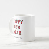 Happy New Year Mug Personalized Family Name custom コーヒーマグカップ (正面左)