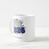 Happy New Year Mug Personalized Family Name custom コーヒーマグカップ (正面左)