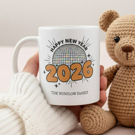 Happy New Year Mug Personalized Family Name custom コーヒーマグカップ