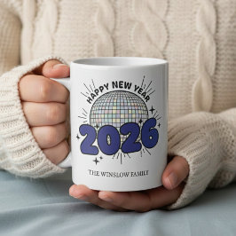 Happy New Year Mug Personalized Family Name custom コーヒーマグカップ