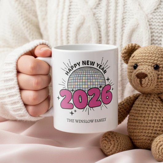 Happy New Year Mug Personalized Family Name custom コーヒーマグカップ