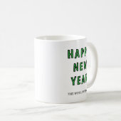Happy New Year Mug Personalized Family Name custom コーヒーマグカップ (正面右)