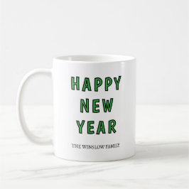 Happy New Year Mug Personalized Family Name custom コーヒーマグカップ