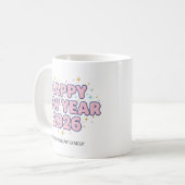 Happy New Year Mug Personalized Family Name custom コーヒーマグカップ (正面左)