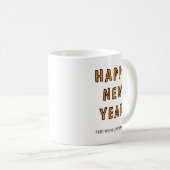 Happy New Year Mug Personalized Family Name custom コーヒーマグカップ (正面右)
