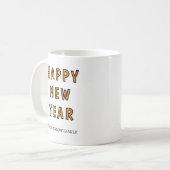 Happy New Year Mug Personalized Family Name custom コーヒーマグカップ (正面左)