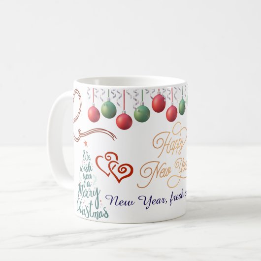 Happy New Year Mug – Premium Celebration design コーヒーマグカップ (正面左)