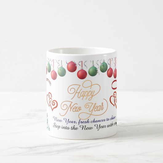 Happy New Year Mug – Premium Celebration Design コーヒーマグカップ (中央)