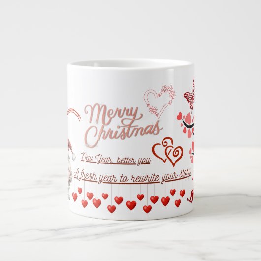 Happy New Year Mug – Premium Celebration Design ジャンボコーヒーマグカップ (正面)