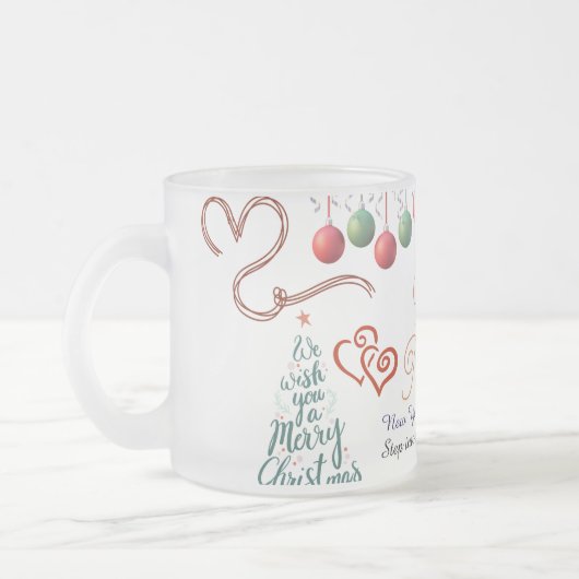 Happy New Year Mug – Premium Celebration design フロストグラスマグカップ (左)