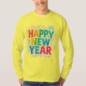 Happy New Year — Multicolour Confetti Celebration  Tシャツ (正面)