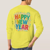Happy New Year — Multicolour Confetti Celebration  Tシャツ (裏面)