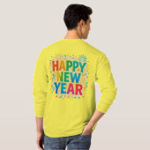 Happy New Year — Multicolour Confetti Celebration  Tシャツ (裏面フル)