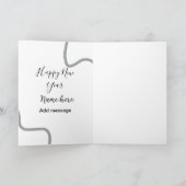 Happy new year name message gray simple holiday  カード (内部)
