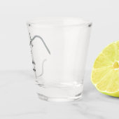 Happy new year name message gray simple holiday  ショットグラス (右)