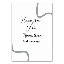 Happy new year name message gray simple holiday  テーブルナンバー