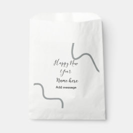 Happy new year name message gray simple holiday  フェイバーバッグ
