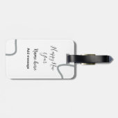 Happy new year name message gray simple holiday  ラゲッジタグ (裏面横)