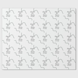 Happy new year name message gray simple holiday  ラッピングペーパー