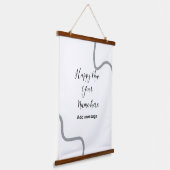 Happy new year name message gray simple holiday  吊り下げ型タペストリー (傾斜あり)